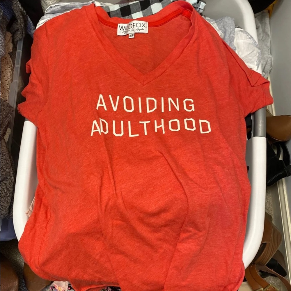 Wildfox tee “Avoiding Adulthood”